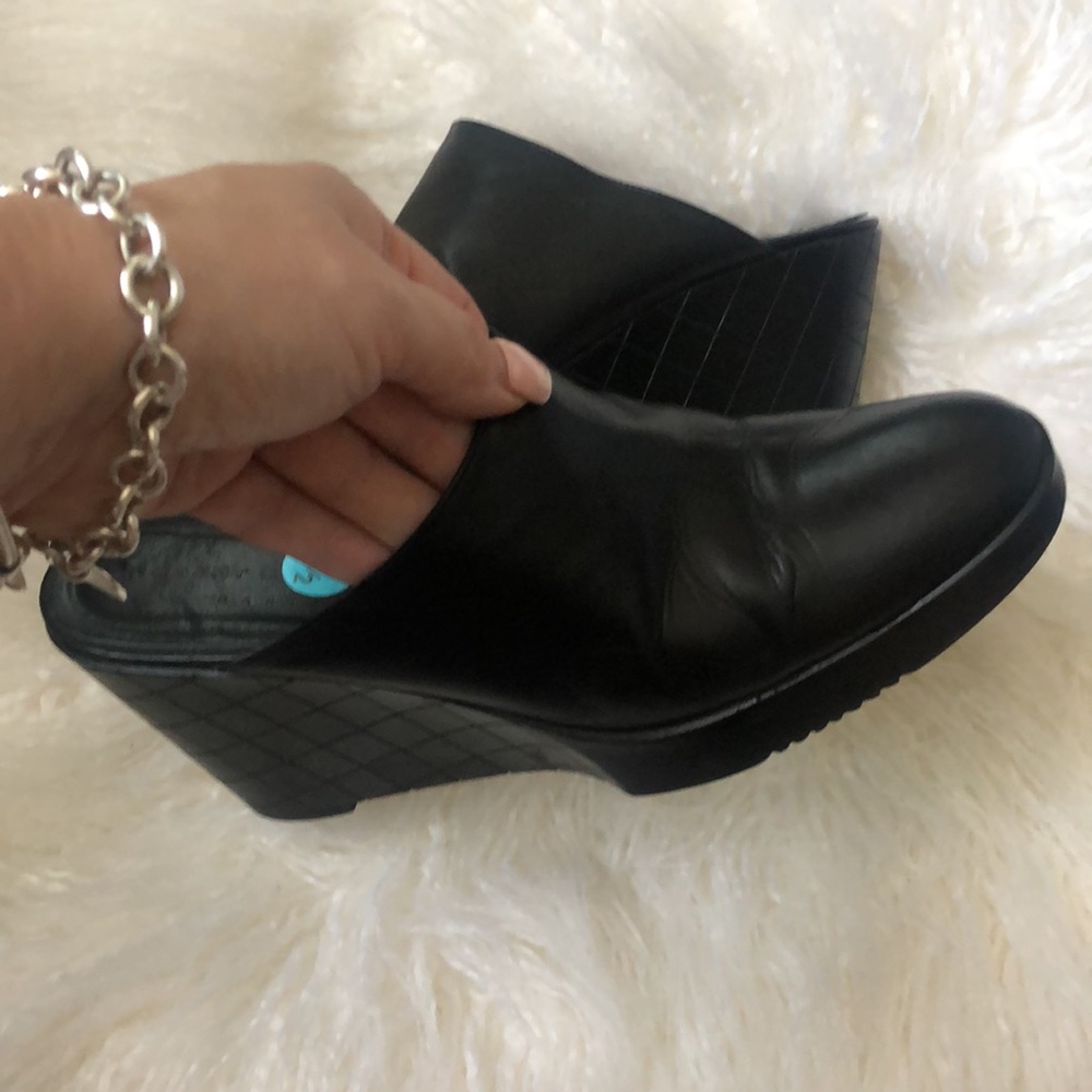 Vintage ROBERT CLERGERIE High Heel Mules slides Shoes Leather Chunky Platform - Picture 3 of 11